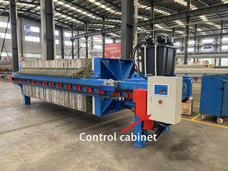 filter press with control cabinet